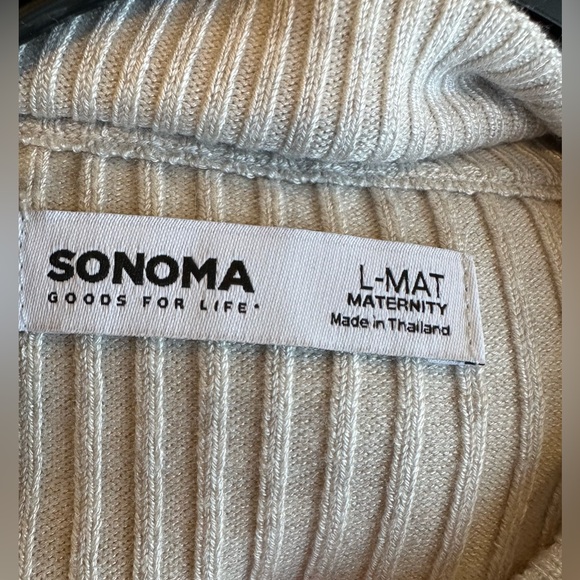 Sonoma Women’s Beige Ribbed Long Sleeve Maternity Dress NWT Size Maternity L - Picture 2 of 7